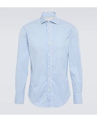 Brunello Cucinelli - Camisa en mezcla de algodon a rayas - Lyst