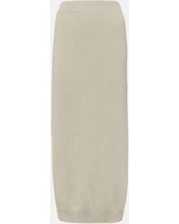 Brunello Cucinelli - Ribbed-knit Cotton Midi Skirt - Lyst