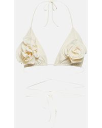 Magda Butrym - Top de bikini triangular con flores - Lyst
