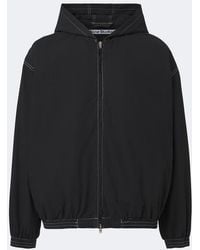 Acne Studios - Logo Hooded Cotton Poplin Jacket - Lyst