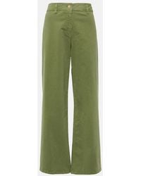 Nili Lotan - Megan High-Rise Cotton Wide-Leg Pants - Lyst