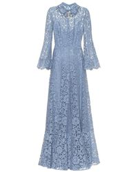 Valentino Abito lungo in pizzo - Blu