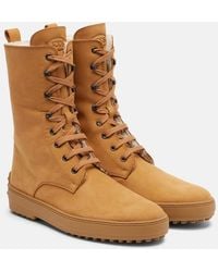 Tod's - Winter Gommino Leather Lace-Up Boots - Lyst