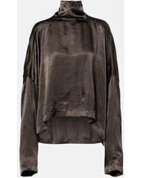 Rick Owens - Jumbo Tabard Asymmetric Satin Top - Lyst