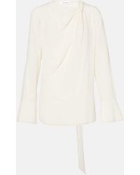 Victoria Beckham - Scarf-Detail Silk Blouse - Lyst