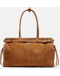 Prada - Tote Bag Bonnie Large Aus Veloursleder - Lyst
