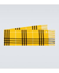 Burberry - Check Wool And Cashmere Scarf - Lyst