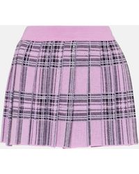 GIUSEPPE DI MORABITO - Checked Pleated Wool Miniskirt - Lyst