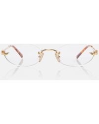 Miu Miu - Oval Logo Glasses - Lyst