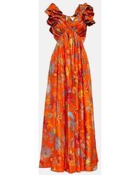 Zimmermann - Floral Silk Maxi Dress - Lyst