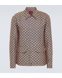 Gucci - GG Linen-blend Canvas Jacket - Lyst