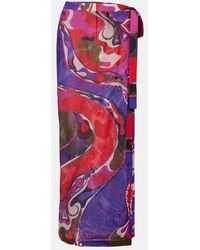 PUCCI - Orchidee Cotton Wrap Skirt - Lyst