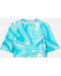 PUCCI - Iride Cotton Terry Crop Top - Lyst