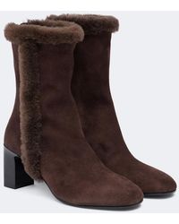 Jimmy Choo - Daze Shearling-Trimmed Suede Ankle Boots - Lyst