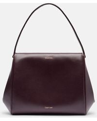 Calvin Klein - Tina Medium Leather Shoulder Bag - Lyst