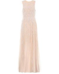 Max Mara Bridal - Abito lungo Berg in tulle con piume - Rosa