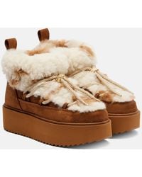 Inuikii - Teddy Platform Suede Snow Boots - Lyst