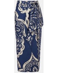 Johanna Ortiz - Printed Cotton Poplin Wrap Skirt - Lyst