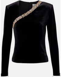 Roland Mouret - Top Aus Samt Mit Kristallen - Lyst