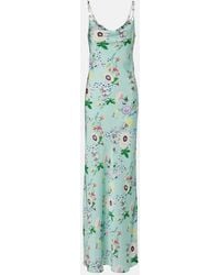 Rabanne - Chain-Detail Floral Maxi Dress - Lyst