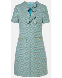 Valentino - Toute La V Wool Jacquard Minidress - Lyst