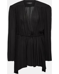 Wardrobe NYC - Asymmetric Silk Minidress - Lyst