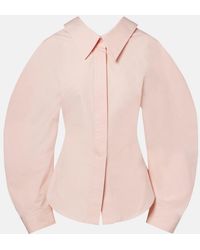 Givenchy - Camisa De Algodon Con Mangas Abullonadas - Lyst