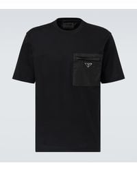 Prada - Re-Nylon And Jersey T-Shirt - Lyst