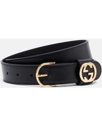 Gucci - Interlocking G Leather Belt - Lyst