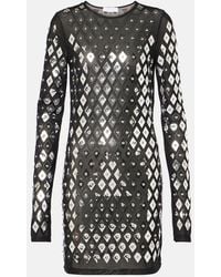 Rabanne - Studded Jersey Minidress - Lyst