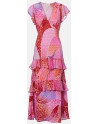 RIXO London - Meena Printed Silk Maxi Dress - Lyst
