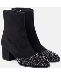 Alaïa - Suede Ankle Boots With Studs - Lyst