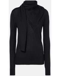 TOTEME - Draped Wool And Silk Scarf Sweater - Lyst