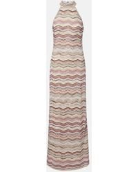 Missoni - Zigzag Halterneck Sequined Lame Maxi Dress - Lyst