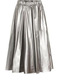 Moncler Coated Cotton Midi Skirt - Metallic