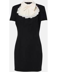Alessandra Rich - Wool-Blend Crepe Minidress - Lyst