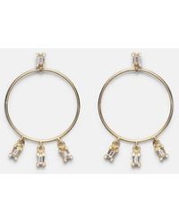 Ileana Makri - 18kt Yellow Gold Hoop Earrings With Diamonds - Lyst
