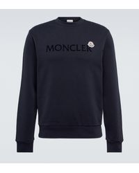 Moncler Logo Cotton Jersey Sweatshirt - Blue