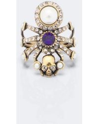 McQueen - Spider Embellished Ring - Lyst