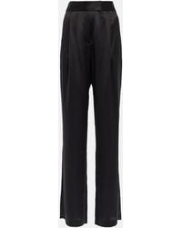 The Sei - High-Rise Wide-Leg Silk Satin Pants - Lyst