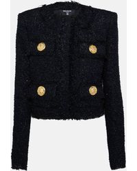 Balmain - Lurex Tweed Short Jacket - Lyst