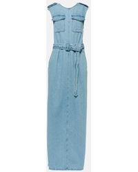 Dries Van Noten - Maxikleid Aus Denim - Lyst
