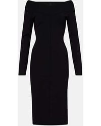 Stella McCartney - Viscose Blend Midi Dress With Exposed Shoulders - Lyst