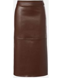 Max Mara - Plata Faux Leather Midi Skirt - Lyst