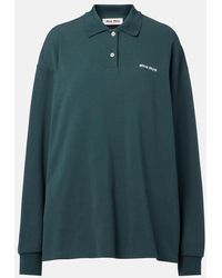 Miu Miu - Logo Cotton Pique Polo Shirt - Lyst
