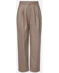 Blazé Milano - Glassy Checked Virgin Wool Straight Pants - Lyst