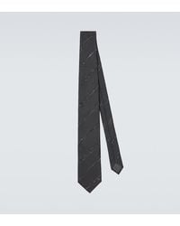 Brunello Cucinelli - Striped Silk And Cotton Tie - Lyst