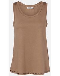 Max Mara - Furetto Embellished Cotton-Blend Tank Top - Lyst