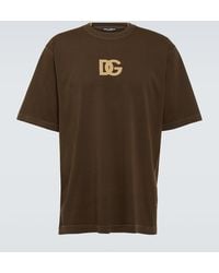 Dolce & Gabbana - Dg Logo Print Cotton T-shirt - Lyst