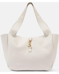 Saint Laurent - Le 5 A 7 Bea Large Leather Tote Bag - Lyst